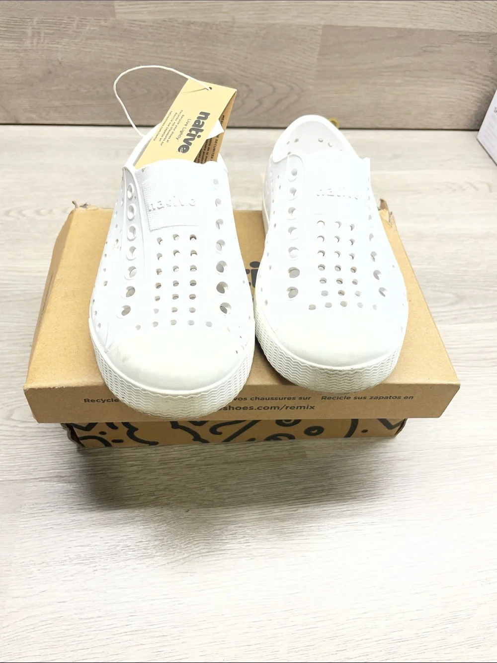 Native Kids White Slip-On Perforated Water Shoes #375